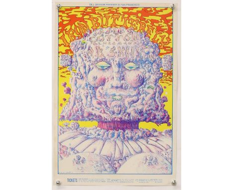 Iron Butterfly, James Cotton Blues Band, A.B. Skhy - Fillmore West 1969, original Bill Graham presents concert poster, artwor