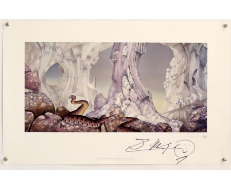 § Roger Dean (b.1944) - lithograph for the album art 'Relayer' by Yes, hand signed by keyboardist Patrick Moraz, part of an e