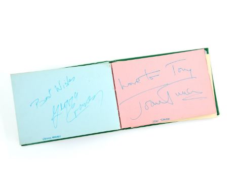 Autographs - Album containing approx. 20 signatures, including Harry Seacombe, Billy Wright, Dickie Henderson, Arthur English