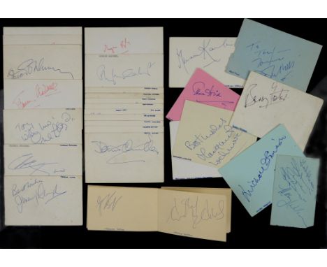 Autographs - Album pages with over 60 signatures including Margaret Lockwood, Thora Hird, Barry Foster, Michael Dennison, Joh