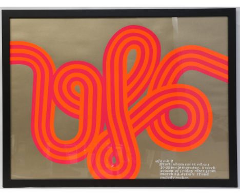 UFO - Mk II 'Toothpaste' promotional poster, original design by Hapshash and the Coloured Coat and the Osiris Series, artwork