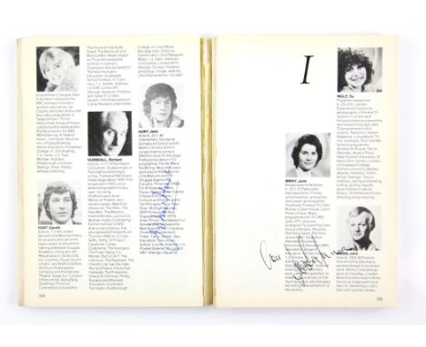 Autographs - 'Who's Who on Television' book signed to the inside by approx. 50 including Michael Aldridge, Eamonn Andrews, Bo