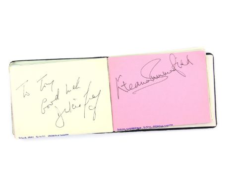 Autographs - Album containing approx. 65 signatures, including Bonnie Langford, Liz Fraser, Bernard Lee, John Standing, Sheli