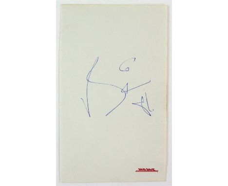 David Bowie - Autograph page signed by David Bowie and dated '81', 13 x 21 cm. Provenance: From the collection of Anthony Bri