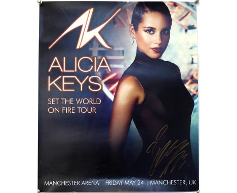 Alicia Keys - poster for the Set the World on Fire tour performance at Manchester Arena, Friday 24th May 2013, rolled, 19 1/2