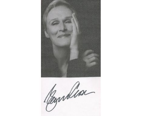 Glen Close signed 8x5 black and white paper photo. Glenn Close (born March 19, 1947) is an American actress. Throughout her c