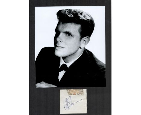 Del Shannon 12x8 mounted signature piece include signed original 1965 Odeon ticket and a vintage black and white photo. Good 