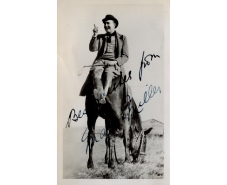 Max Miller signed 6 x 4 black and white photo. Miller was an English comedian who was widely regarded as the greatest stand u