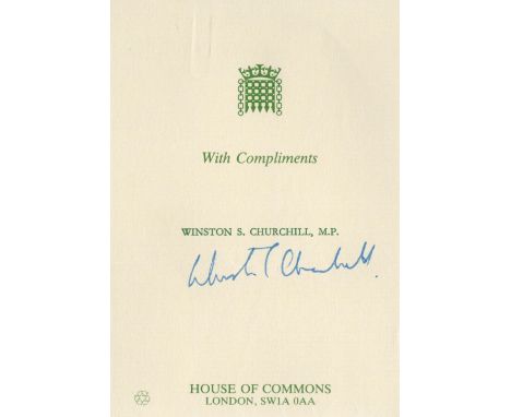 Winston S. Churchill Grandson signed M. P House Of Commons Paper. Winston Spencer Churchill, generally known as Winston Churc