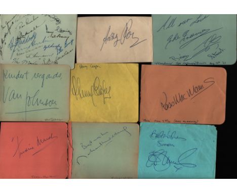 Loose album page collection ranging from 1950s to 1970's. 20+ included. Amongst the signatures are Anna Neagle, Walker Brothe