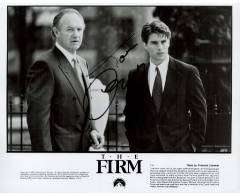 Tom Cruise signed The Firm 10x8 promo photo. Thomas Cruise Mapother IV (born July 3, 1962) is an American actor and producer.