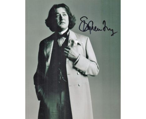 Stephen Fry signed 10x8 black and white photo. Stephen John Fry (born 24 August 1957) is an English actor, broadcaster, comed