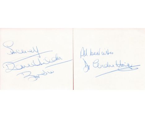 Hinge and Brackett collection 2 separately signed 5x4 white album page. Dr Evadne Hinge and Dame Hilda Bracket were the stage