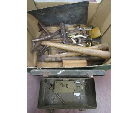 Box of hand tools and lock