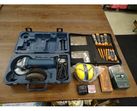 Bosch angle grinder, screwdrivers and drill bits etc&nbsp;