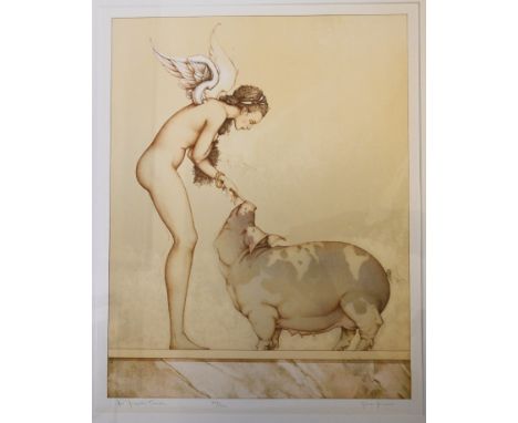 Michael Parkes (b.1944) American, An Angel's Touch, signed and numbered 3/25 AE, lithograph, 102 x 74 cm, framed