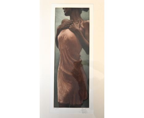 Willi Kissmer (German 1951-2018) signed limited edition etching, female torso, no. 101 / 250, mounted in glazed frame, 37 x 6