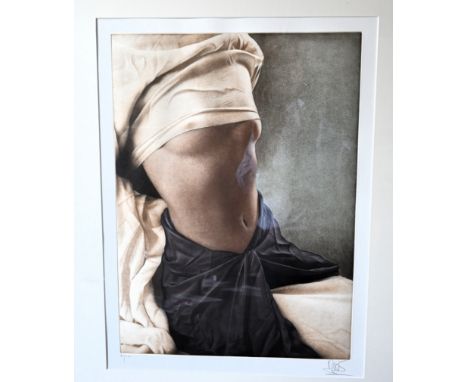 Willi Kissmer (German 1951-2018): Torso study, limited edition coloured etching signed in pencil 81/250, 65cm x 35cm