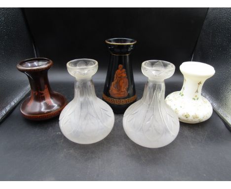vintage vases 3 glass and 2 ceramic&nbsp;