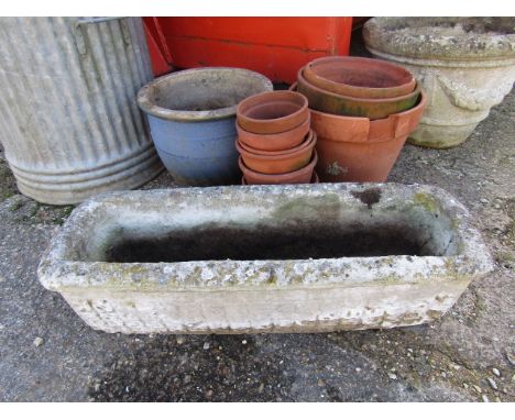 quantity of garden pots inc ceramic, stone and terracotta