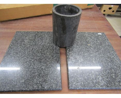 2 granite chopping boards and utensil holder&nbsp;