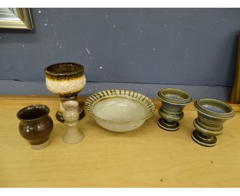 Pottery to include Castle Hedingham Pottery bowl and West German planter&nbsp;