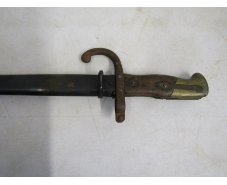 French 1875 gras Bayonet with scabbard- no markings 69cmL