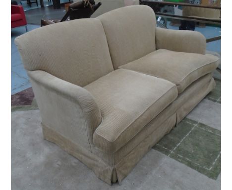 SOFA, Howard style, striped chenille, 83cm H x 160cm L x 86cm D. (with faults)