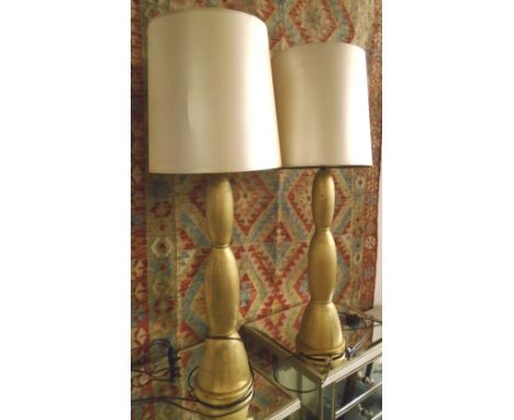 GRACELAND STYLE TABLE LAMPS, a pair, design inspired by Elvis' Graceland, with shades, 102cm H. (2)