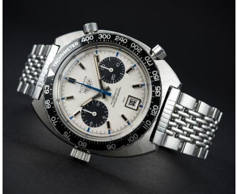 A RARE GENTLEMAN'S STAINLESS STEEL HEUER AUTAVIA "JO SIFFERT" AUTOMATIC CHRONOGRAPH BRACELET WATCH  CIRCA 1971, REF. 1163T 14