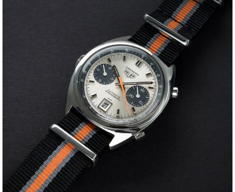 A GENTLEMAN'S STAINLESS STEEL HEUER CARRERA AUTOMATIC CHRONOGRAPH WRIST WATCH CIRCA 1970s, REF. 1153Movement: 17J, automatic,