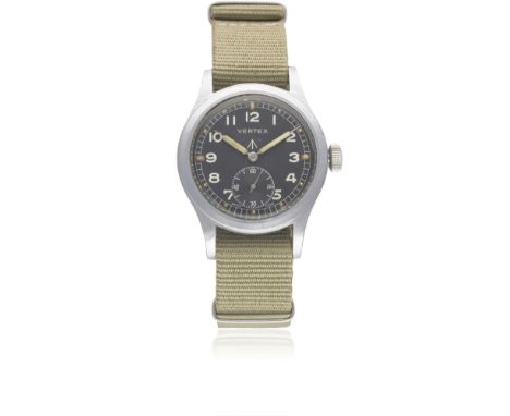 A GENTLEMAN'S BRITISH MILITARY VERTEX W.W.W. WRIST WATCH CIRCA 1940s, PART OF THE "DIRTY DOZEN"Movement: 15J, manual wind, ca