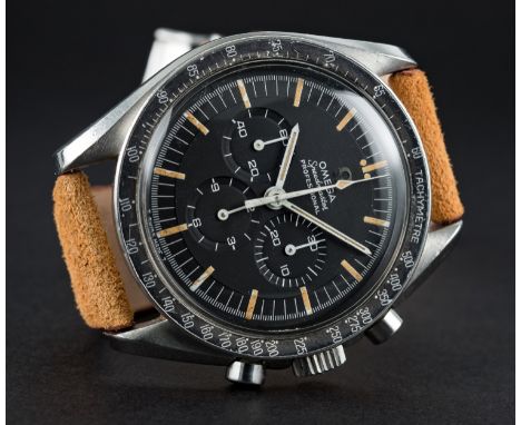 A RARE GENTLEMAN'S STAINLESS STEEL OMEGA SPEEDMASTER PROFESSIONAL CHRONOGRAPH WRIST WATCH CIRCA 1966, REF. 105012-66Movement: