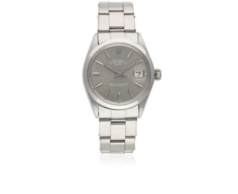 A GENTLEMAN'S STAINLESS STEEL ROLEX OYSTER PERPETUAL DATE BRACELET WATCHCIRCA 1969, REF. 1500Movement: 26J, automatic chronom
