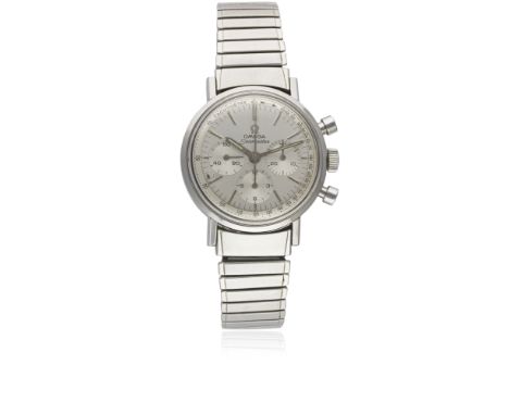 A GENTLEMAN'S STAINLESS STEEL OMEGA SEAMASTER CHRONOGRAPH BRACELET WATCH CIRCA 1965, REF. 105.005-65Movement: 17J, manual win