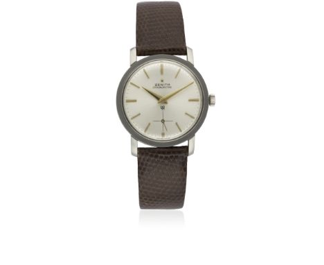 A GENTLEMAN'S STAINLESS STEEL ZENITH 40T CHRONOMETRE WRIST WATCH CIRCA 1960sMovement: 17J, manual wind chronometer, cal. 40T,