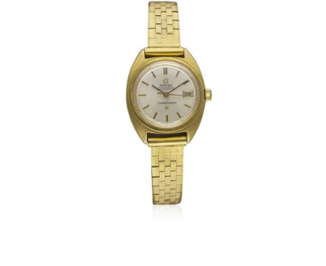 A LADIES 18K SOLID GOLD OMEGA CONSTELLATION CHRONOMETER BRACELET WATCH CIRCA 1969, REF. 568001Movement: 24J, automatic chrono