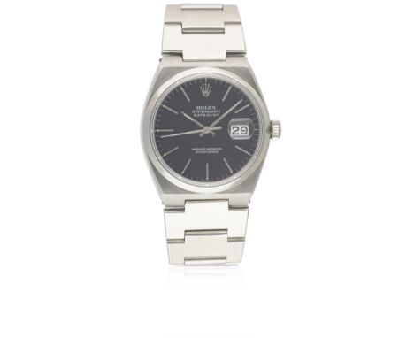 A GENTLEMAN'S STAINLESS STEEL ROLEX OYSTERQUARTZ DATEJUST BRACELET WATCH CIRCA 1978, REF. 17000 WITH BLACK DIALMovement: 11J,
