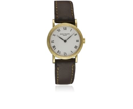 A LADIES 18K SOLID GOLD PATEK PHILIPPE CALATRAVA WRIST WATCH CIRCA 1990s, REF. 4809 Movement: 18J, manual wind, cal. 16-250, 