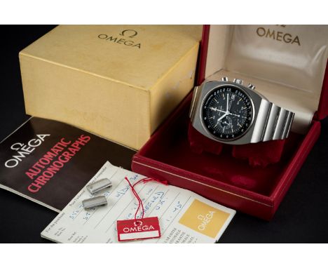 A RARE GENTLEMAN'S STAINLESS STEEL OMEGA SPEEDMASTER 125 AUTOMATIC CHRONOGRAPH BRACELET WATCH DATED 1975, REF. 378.0801 / 178