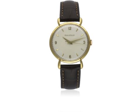 A GENTLEMAN'S 18K SOLID GOLD JAEGER LECOULTRE WRIST WATCH CIRCA 1950s Movement: Manual wind, cal. 450/4C, signed Jaeger-LeCou