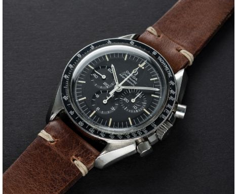 A RARE GENTLEMAN'S STAINLESS STEEL OMEGA SPEEDMASTER PROFESSIONAL CHRONOGRAPH WRIST WATCH CIRCA 1971, REF. 145022-69 ST WITH 