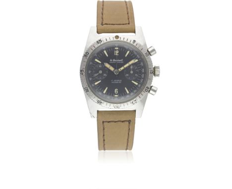 A GENTLEMAN'S STAINLESS STEEL LE CHEMINANT MASTER MARINER CHRONOGRAPH WRIST WATCH CIRCA 1960sMovement: 17J, manual wind, Land