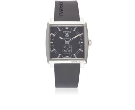A GENTLEMAN'S STAINLESS STEEL TAG HEUER MONACO AUTOMATIC WRIST WATCH CIRCA 2007, REF. WW2110-0Movement: Automatic, cal. 6, si