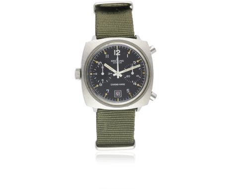 A RARE GENTLEMAN'S STAINLESS STEEL BREITLING CHRONO-MATIC CHRONOGRAPH WRIST WATCH CIRCA 1969, REF. 2111 WITH MILITARY TYPE DI