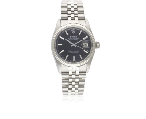 A GENTLEMAN'S STEEL & WHITE GOLD ROLEX OYSTER PERPETUAL DATEJUST BRACELET WATCHCIRCA 1968, REF. 1601Movement: 26J, automatic 