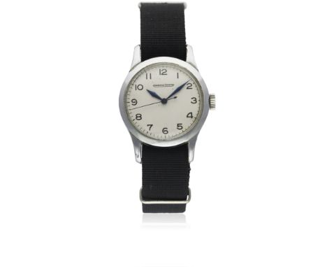 A GENTLEMAN'S BRITISH MILITARY JAEGER LECOULTRE RAF PILOTS WRIST WATCH CIRCA 1940Movement: Manual wind, cal. 470, signed Jaeg