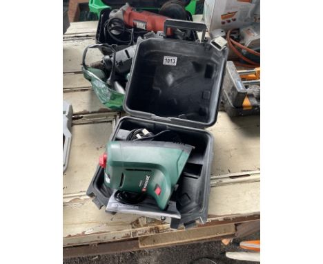 A quantity of electrical items including, parkside drill sharpener machine, Black &amp; Decker drill, Black &amp; Decker roto