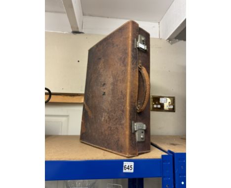 A vintage leather suitcase