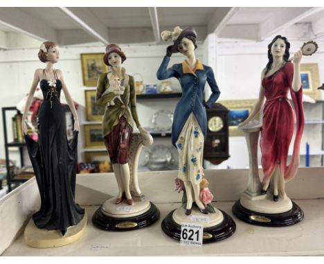 3 Juliana &amp; 1 other art deco style figurines